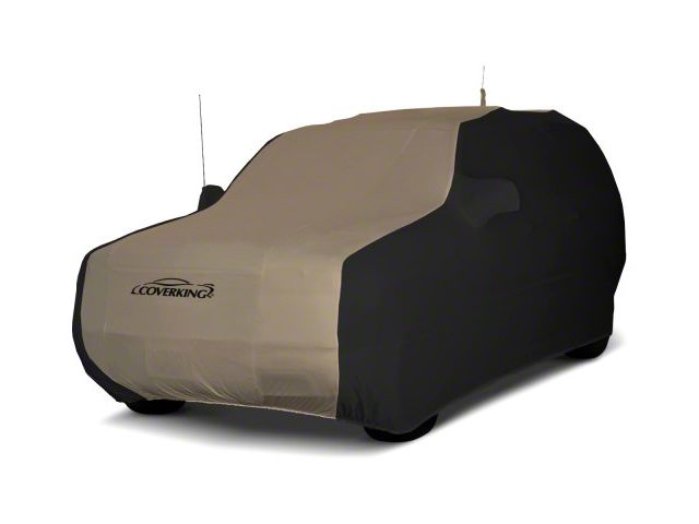 Coverking Satin Stretch Indoor Car Cover; Black/Sahara Tan (04-06 Jeep Wrangler TJ Unlimited)