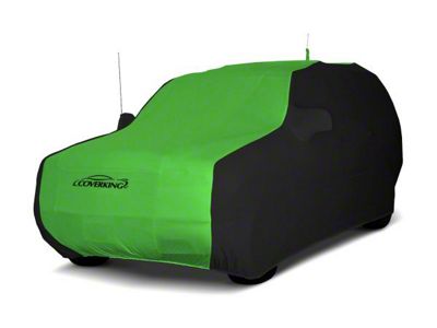 Coverking Satin Stretch Indoor Car Cover; Black/Synergy Green (76-86 Jeep CJ7)