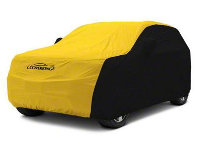 Coverking Stormproof Car Cover; Black/Yellow (14-18 Jeep Wrangler JK 2-Door)