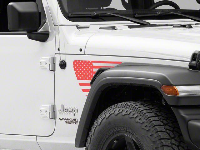SEC10 Side Accent Flag Decal; Red (18-24 Jeep Wrangler JL)