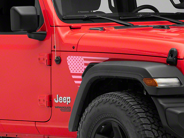 SEC10 Side Accent Flag Decal; Pink (18-22 Jeep Wrangler JL)