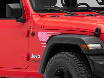 SEC10 Side Accent Flag Decal; Pink (18-24 Jeep Wrangler JL)