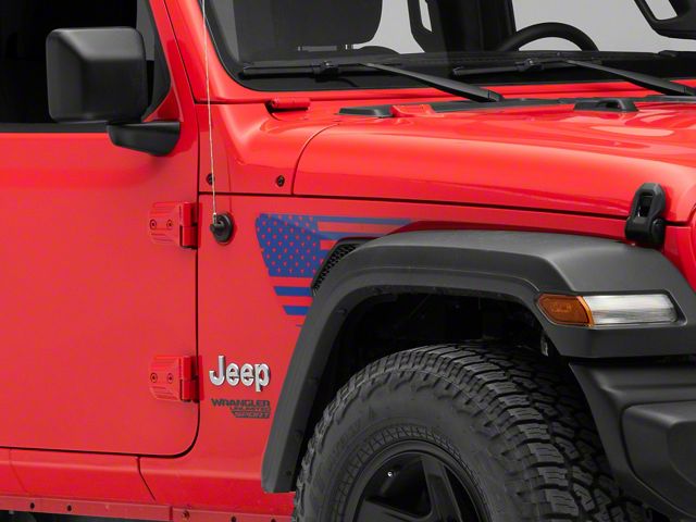 SEC10 Side Accent Flag Decal; Blue (18-24 Jeep Wrangler JL)