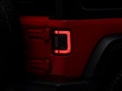Oracle Flush Mount LED Tail Lights; Black Housing; Red Clear Lens (18-24 Jeep Wrangler JL)