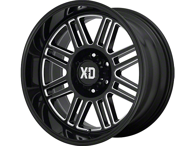 XD Cage Gloss Black Milled Wheel; 20x9 (18-22 Jeep Wrangler JL)