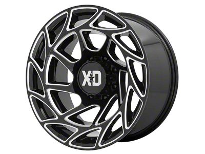 XD Onslaught Gloss Black Milled Wheel; 17x9 (18-24 Jeep Wrangler JL)