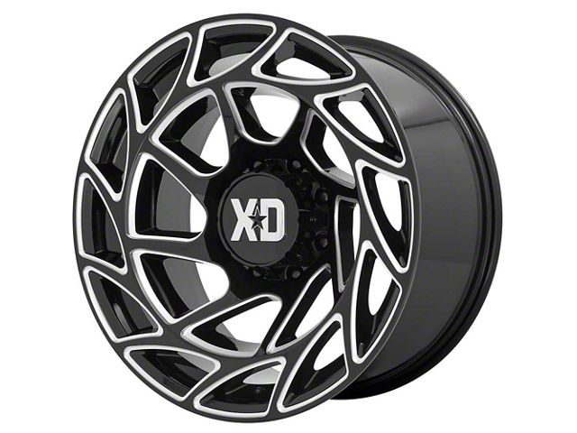 XD Onslaught Gloss Black Milled Wheel; 17x9 (20-24 Jeep Gladiator JT)