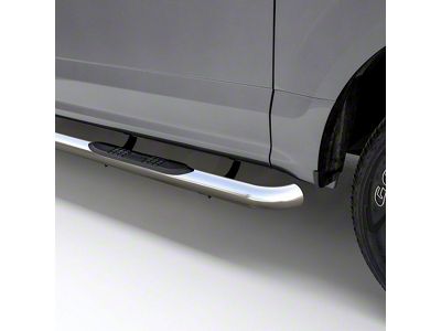 3-Inch Round Side Step Bars; Polished Stainless (87-06 Jeep Wrangler YJ & TJ, Excluding Unlimited)