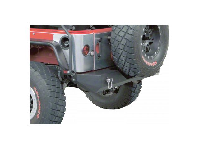 Rock Crawler Rear Bumper with D-Ring Mounts; Black (07-18 Jeep Wrangler JK)
