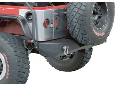 Rock Crawler Rear Bumper with D-Ring Mounts; Black (07-18 Jeep Wrangler JK)