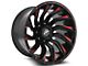 XF Offroad XF-224 Gloss Black Red Milled Wheel; 20x9 (20-24 Jeep Gladiator JT)