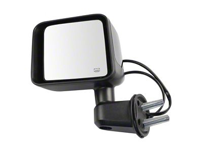Powered Heated Mirror; Paint to Match Black; Driver Side (15-18 Jeep Wrangler JK)