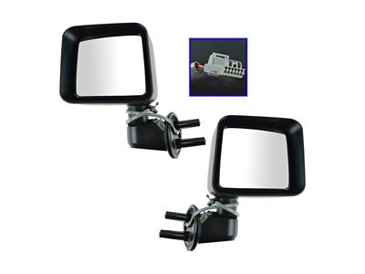 Powered Heated Mirrors; Textured Black (2014 Jeep Wrangler JK)
