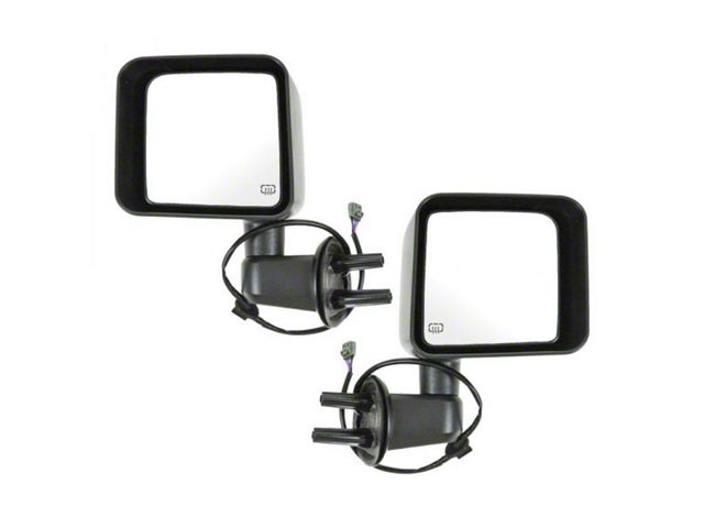 Powered Heated Mirrors; Textured Black (11-13 Jeep Wrangler JK)