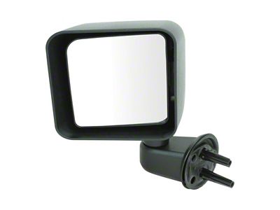 Manual Mirror; Textured Black; Driver Side (07-18 Jeep Wrangler JK)