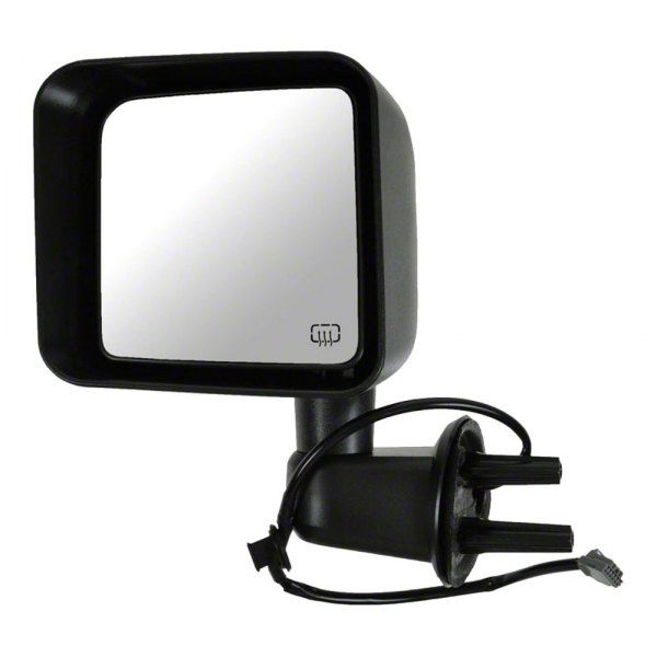 Powered Heated Mirror; Textured Black; Driver Side (11-13 Jeep Wrangler JK)