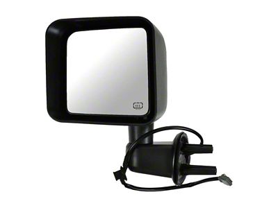 Powered Heated Mirror; Textured Black; Driver Side (11-13 Jeep Wrangler JK)