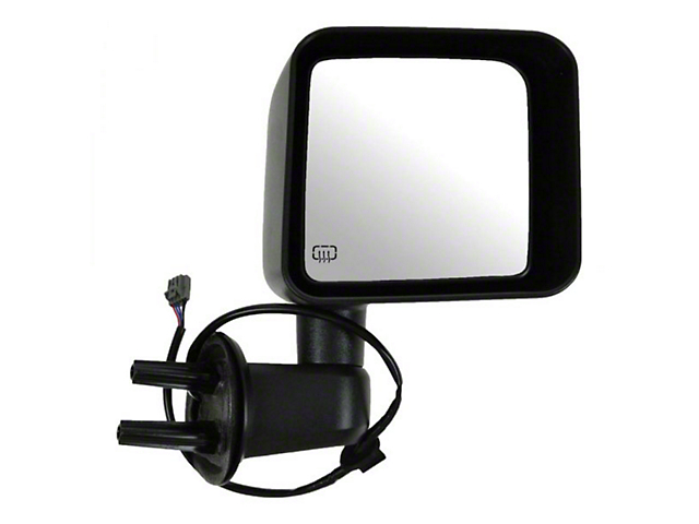 Powered Heated Mirror; Textured Black; Passenger Side (11-13 Jeep Wrangler JK)