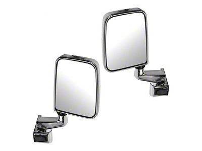 Manual Mirrors; Chrome (87-02 Jeep Wrangler YJ & TJ)