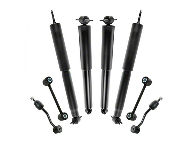 Front and Rear Shocks with Sway Bar Links (97-06 Jeep Wrangler TJ)