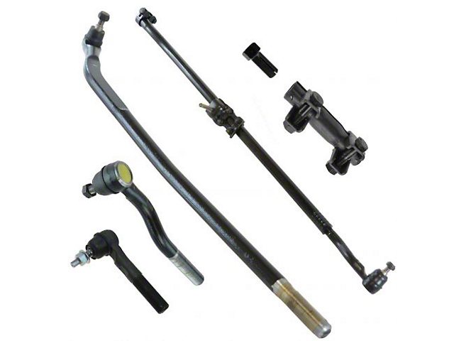 Front Inner and Outer Tie Rods with Idler and Pitman Arms and Drag Link (07-18 Jeep Wrangler JK)