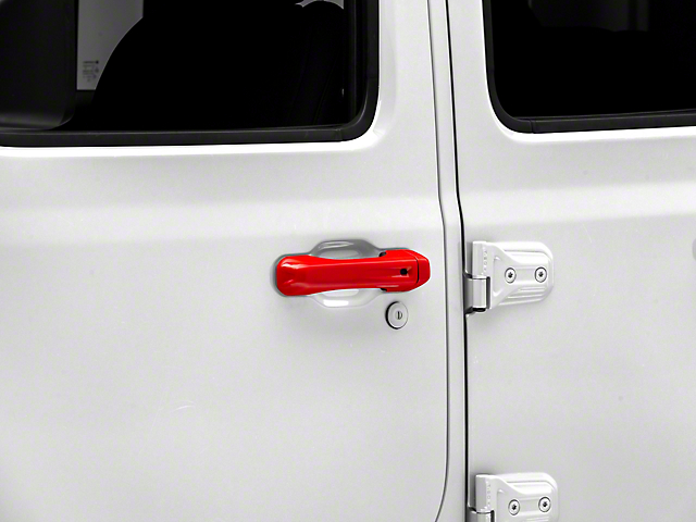 RedRock Door Handle Covers; Red (18-23 Jeep Wrangler JL 4-Door)