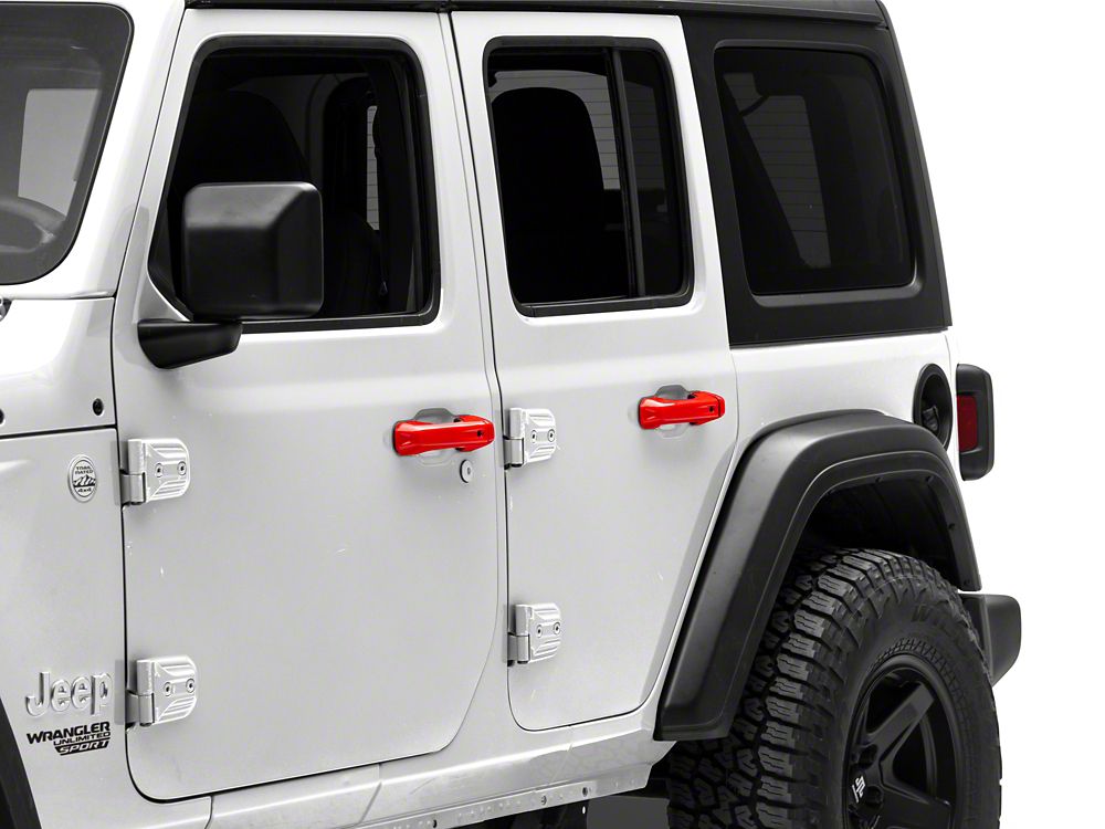 RedRock Door Handle Covers Red 18 24 Jeep Wrangler JL 4 Door RedRock