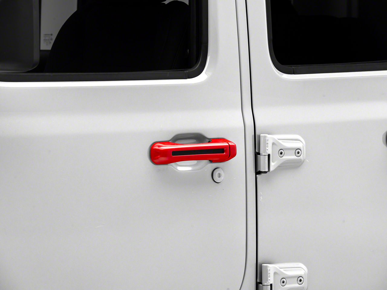 RedRock Jeep Wrangler Door Handle Covers; Red J166438 (1824 Jeep