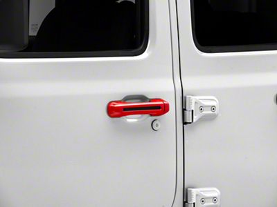 RedRock Door Handle Covers; Red (18-24 Jeep Wrangler JL 4-Door)