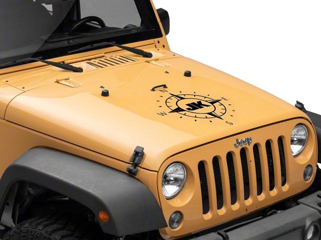 Jeep Licensed by RedRock Compass Decal with JK Logo; Black (07-18 Jeep Wrangler JK)