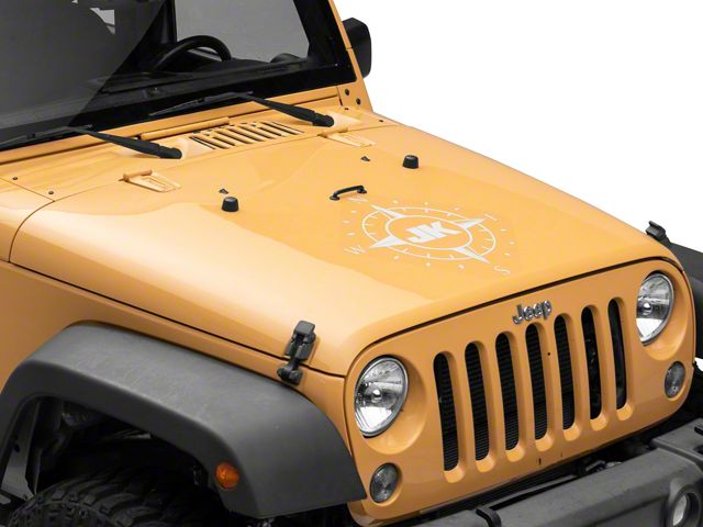 Jeep Licensed by RedRock Compass Decal with JK Logo; White (07-18 Jeep Wrangler JK)