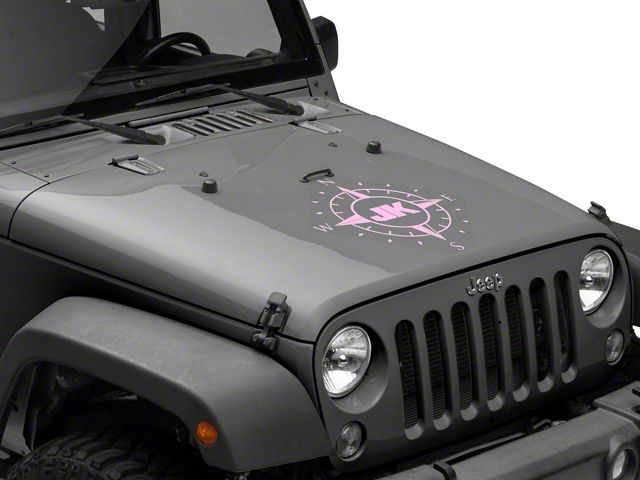 Jeep Licensed by RedRock Compass Decal with JK Logo; Pink (07-18 Jeep Wrangler JK)