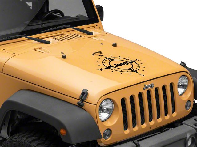 Jeep Licensed by RedRock Compass Decal with Jeep Logo; Black (07-18 Jeep Wrangler JK)