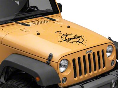 Jeep Licensed by RedRock Compass Decal with Jeep Logo; Black (07-18 Jeep Wrangler JK)