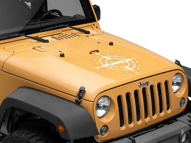 Officially Licensed Jeep Compass Decal with Jeep Logo; White (07-18 Jeep Wrangler JK)