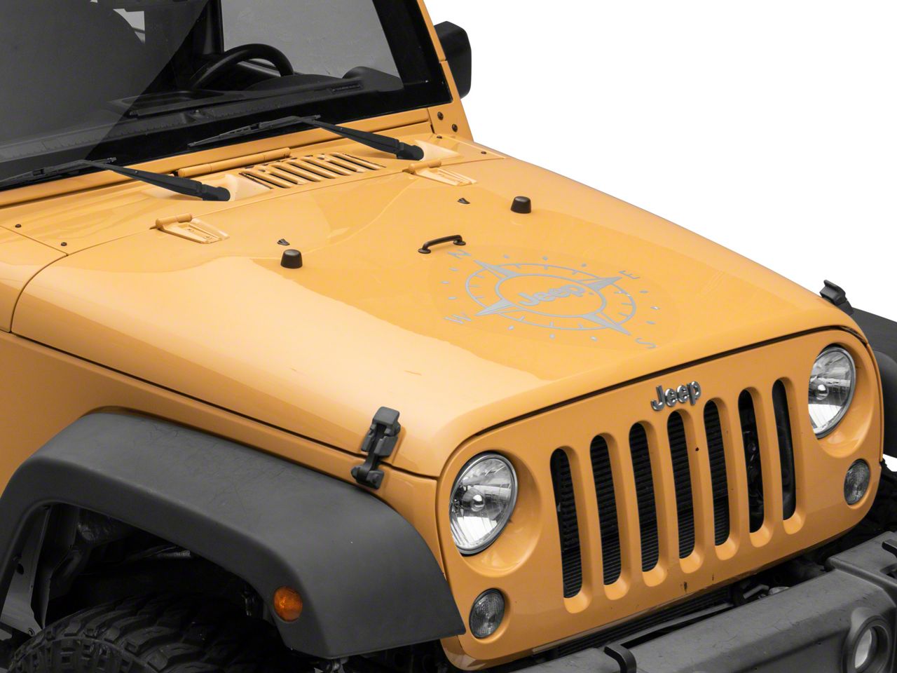 Officially Licensed Jeep Compass Decal with Jeep Logo; Silver (07-18 Jeep Wrangler JK)