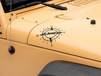 Jeep Licensed by RedRock Small Compass Decal with Jeep Logo; Black (07-18 Jeep Wrangler JK)