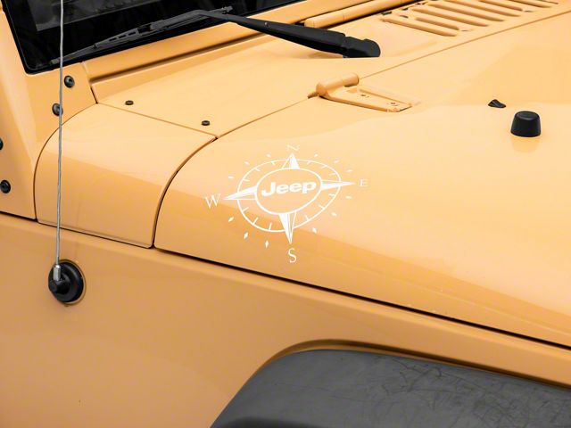 Jeep Licensed by RedRock Small Compass Decal with Jeep Logo; White (07-18 Jeep Wrangler JK)