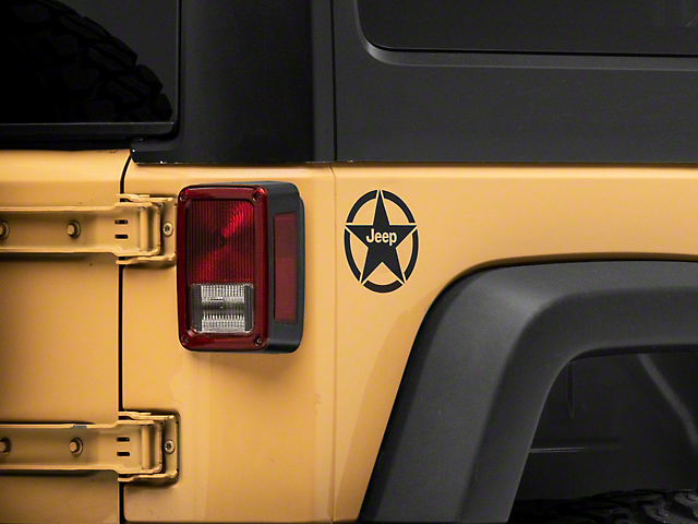 Officially Licensed Jeep Jeep Star Accent Decal; Matte Black (07-18 Jeep Wrangler JK)