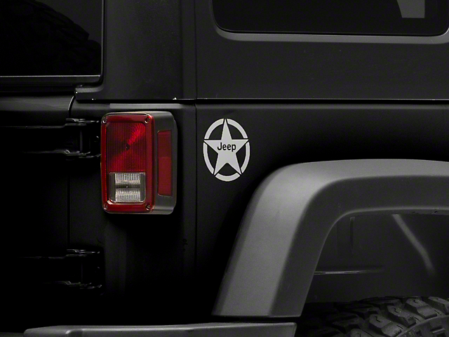 Officially Licensed Jeep Jeep Star Accent Decal; Silver (07-18 Jeep Wrangler JK)