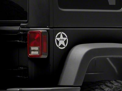Jeep Licensed by RedRock Jeep Star Accent Decal; Silver (07-18 Jeep Wrangler JK)