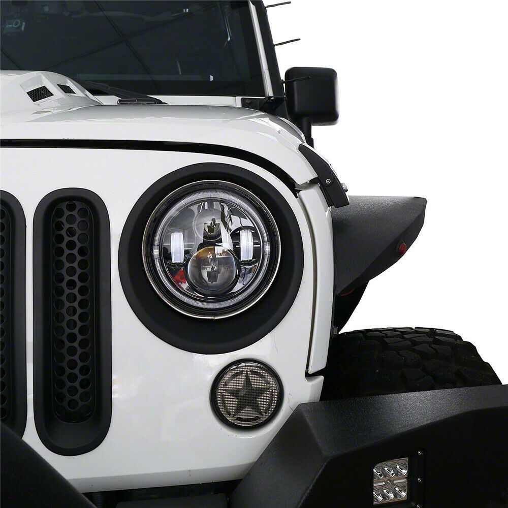 Jeep Wrangler Headlight Covers (0718 Jeep Wrangler JK) Free Shipping