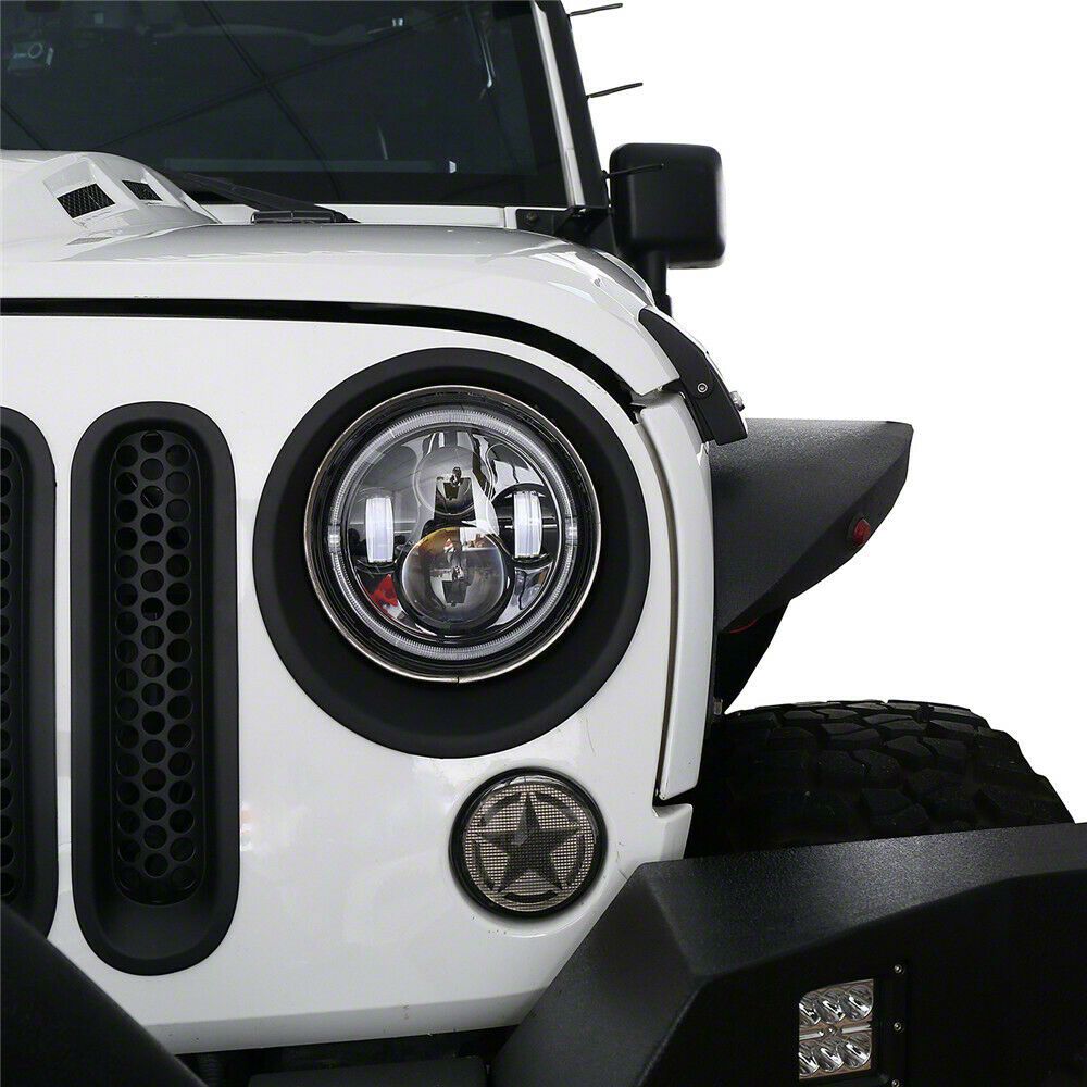 Jeep Wrangler Headlight Covers (07-18 Jeep Wrangler JK) - Free Shipping