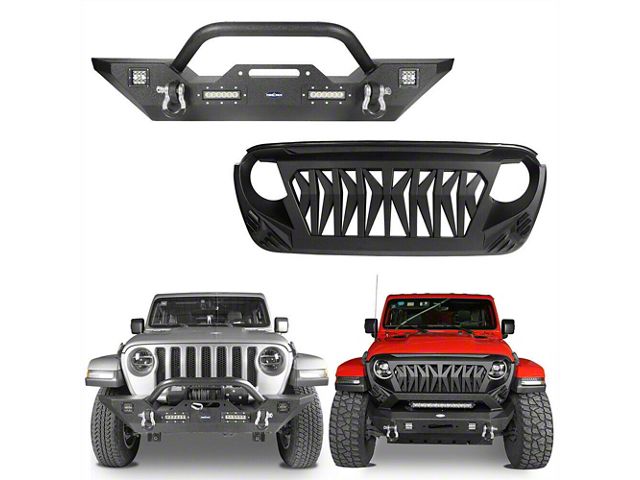 Shark Grille with White DRL Lights (20-24 Jeep Gladiator JT)