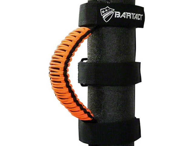 Bartact Paracord Grab Handles; Black/Bright Orange (Universal; Some Adaptation May Be Required)