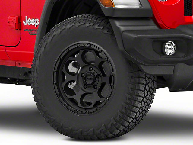 KMC Dirty Harry Textured Black Wheel; 17x8.5 (18-22 Jeep Wrangler JL)