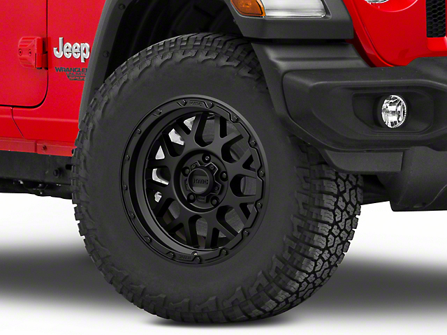 KMC Grenade Off-Road Matte Black Wheel; 17x9 (07-18 Jeep Wrangler JK)