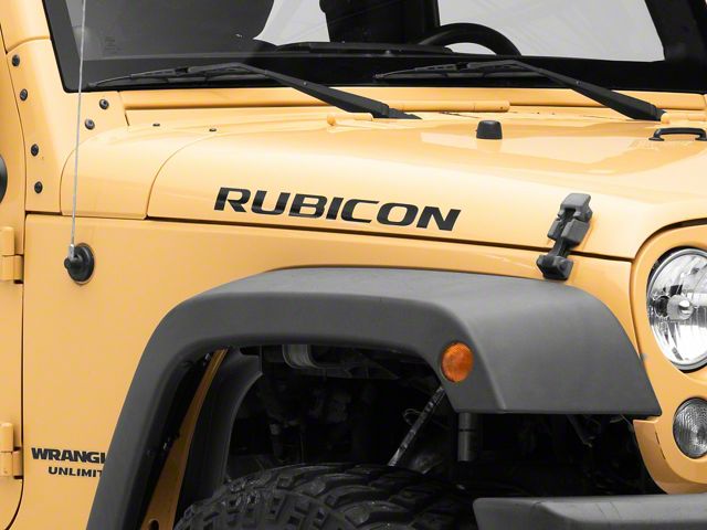 Jeep Licensed by RedRock Rubicon Hood Logo Decal; Black (07-18 Jeep Wrangler JK)