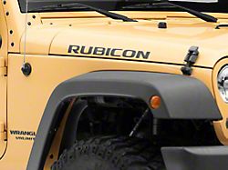 Officially Licensed Jeep Rubicon Hood Logo Decal; Matte Black (07-18 Jeep Wrangler JK)
