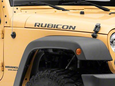 Jeep Licensed by RedRock Rubicon Hood Logo Decal; Matte Black (07-18 Jeep Wrangler JK)